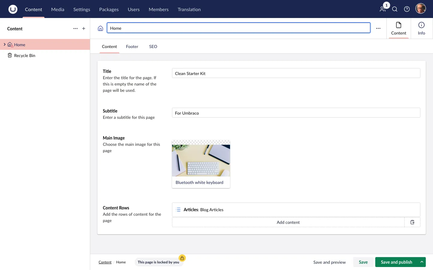 Content node shown as read-only when locked by another user
