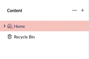 Lock icon on a node in the content tree